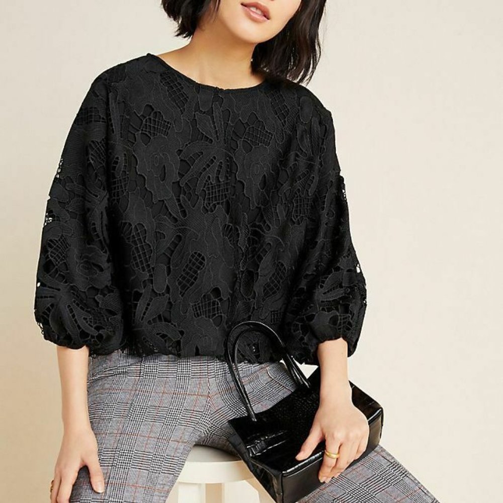 Anthropologie Erie + Ali Lace Bubble Blouse XS
